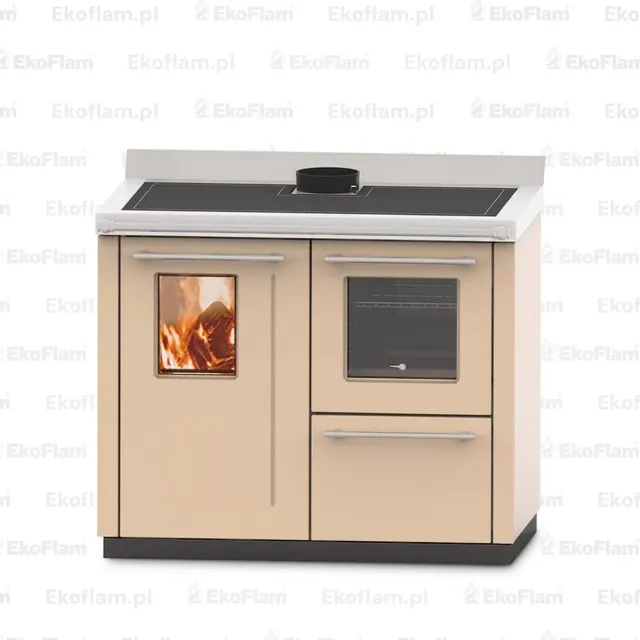 Wood-burning cooker Thermorossi Bosky F30 Square RtS steel beige