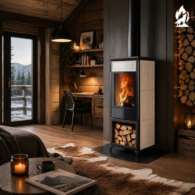 Wood-burning stove Nobis 8/10 Classic 220 Maiolica white