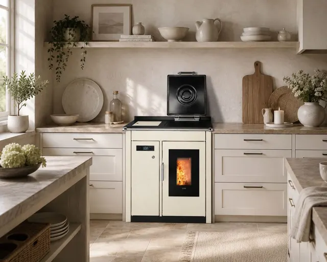 Pellet cooker Klover Smart 80 BT steel cream