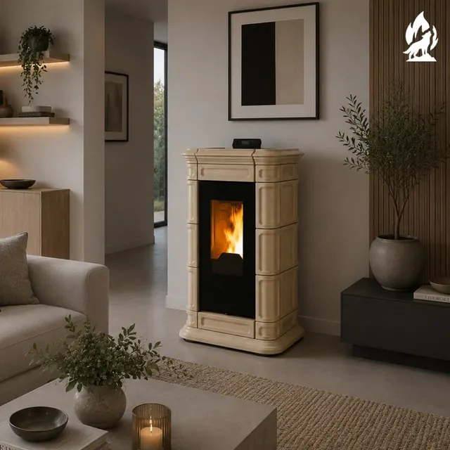 Pellet stove Thermorossi Saint Moritz Supreme Natural Plus Maiolica beige