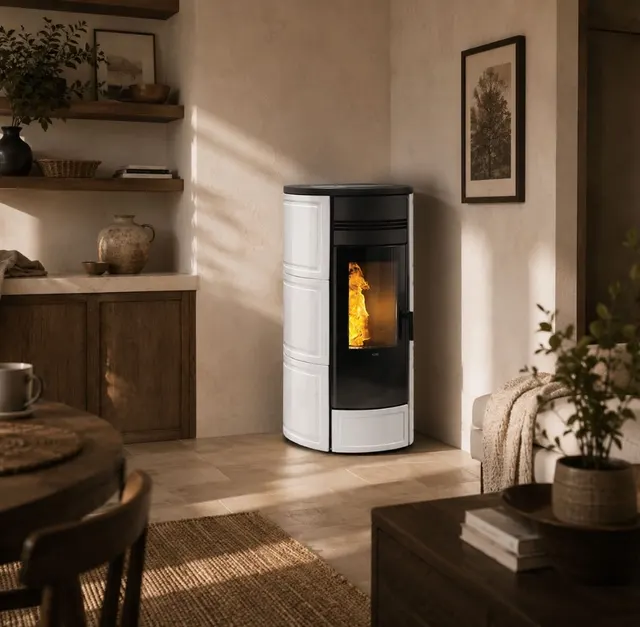 Pellet stove Klover Style 180 Plus Maiolica avorio