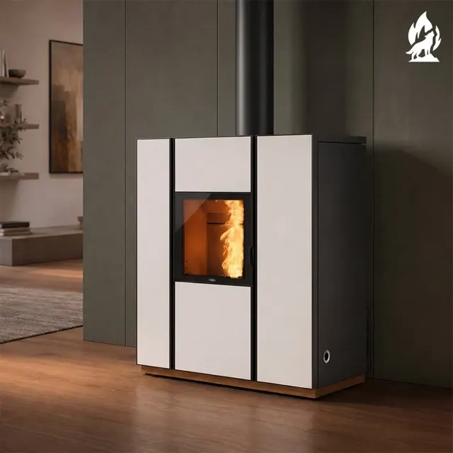 Hybrid stove Nobis Unica 10 V gres white