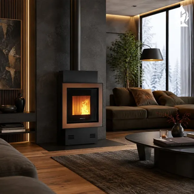 Hybrid stove Moretti Design Full Hybrid steel bronze