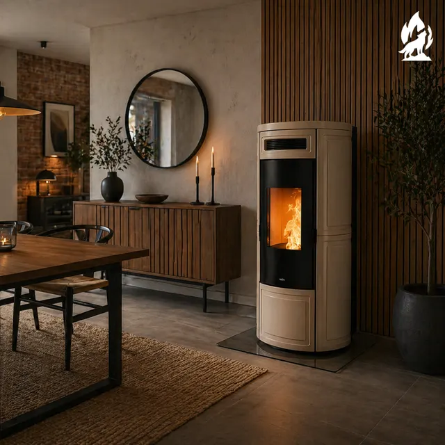 Pellet stove Nobis A8/10 Round V Maiolica hazelnut
