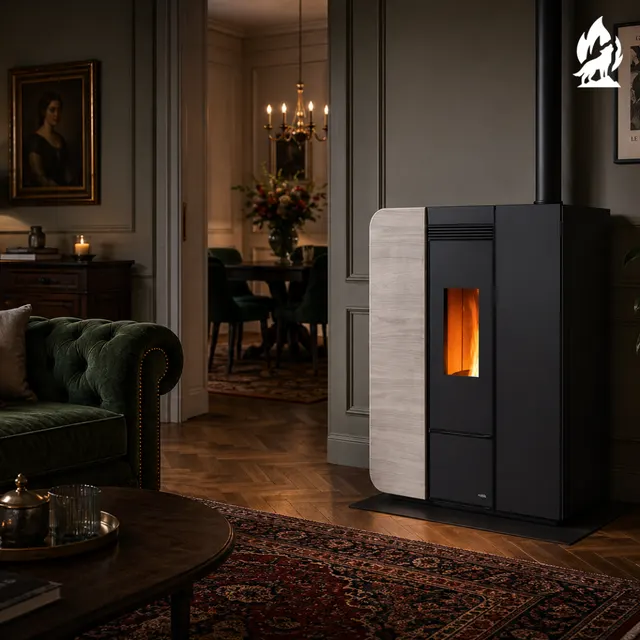 Pellet stove H17 Light wood white