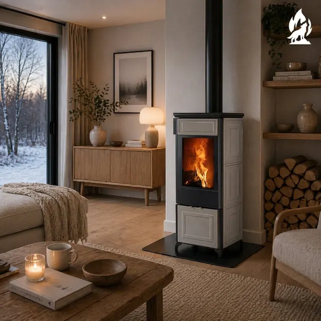 Wood-burning stove Nobis 8/10 Classic 200 Maiolica grey