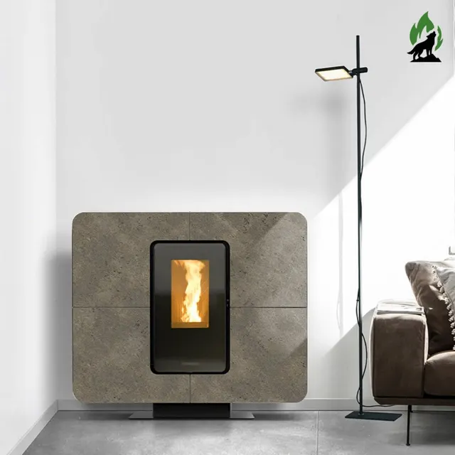 Pellet stove Thermorossi SlimQuadro Idra gres brozne