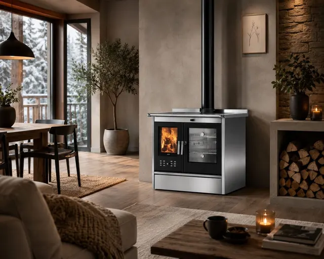 Wood-burning cooker Klover Star 90 Inox