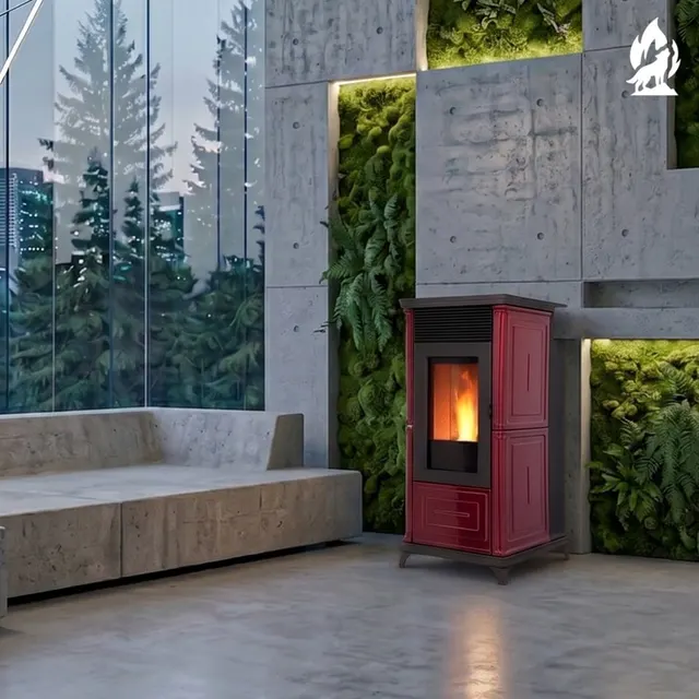 Pellet stove Nobis A9/10 Classic Plus V Maiolica bordo