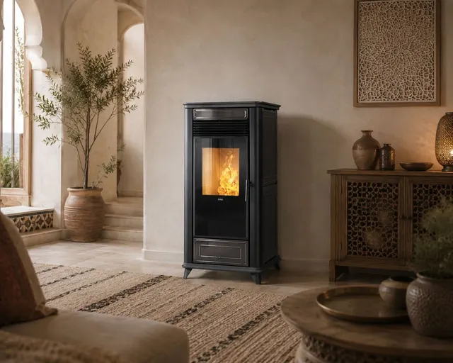Pellet stove Klover Class 90 Air Maiolica black