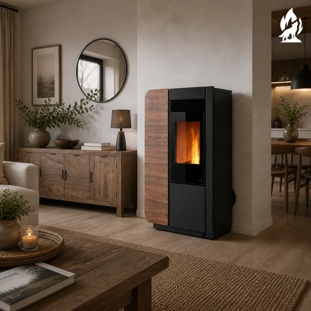 Pellet stove Nobis 12 Elena Style V wood walnut