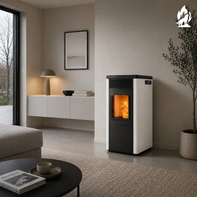 Pellet stove Nobis 6/9 N70 V steel white