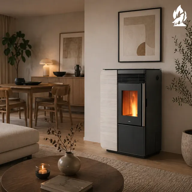 Pellet stove Nobis A10 Light Style C wood black