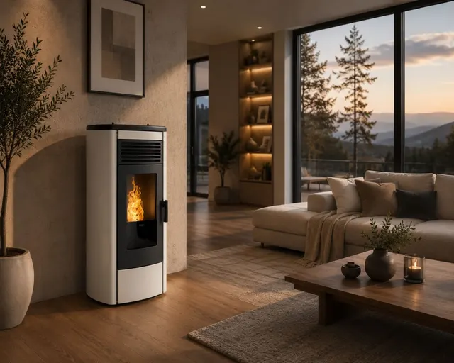 Pellet stove Klover Thermoaura steel avorio