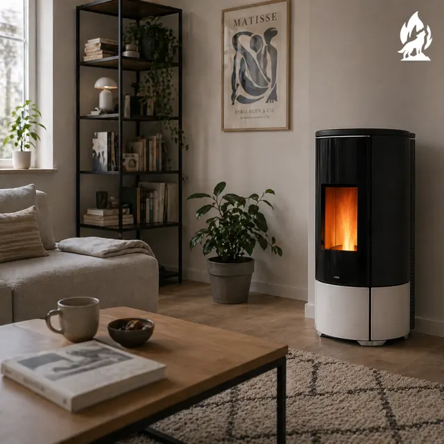 Pellet stove Nobis A8/10 Round V Maiolica white