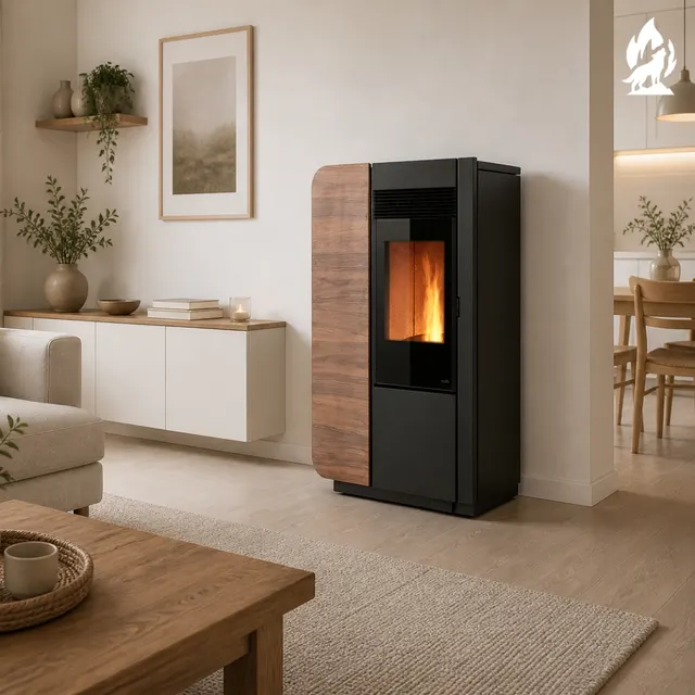 Pellet stove Nobis 12 Elena Style V wood walnut