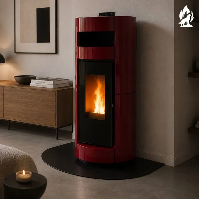 Pellet stove Thermorossi Chic Supreme Natural Plus Maiolica bordo