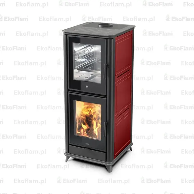 Wood-burning stove Klover Olympia Plus maiolica bordo