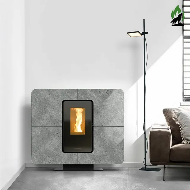 Pellet stove Thermorossi SlimQuadro Idra gres grey