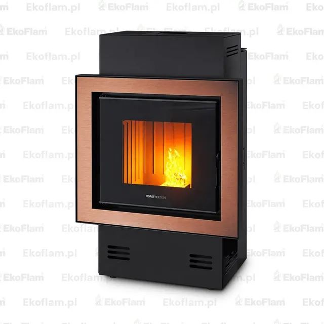 Kominek hybrydowy Moretti Design Full Hybrid stal brązowa