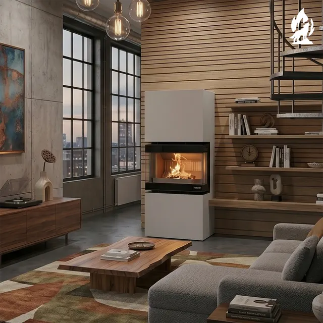 Wood-burning stove Thermorossi Trilogie steel white
