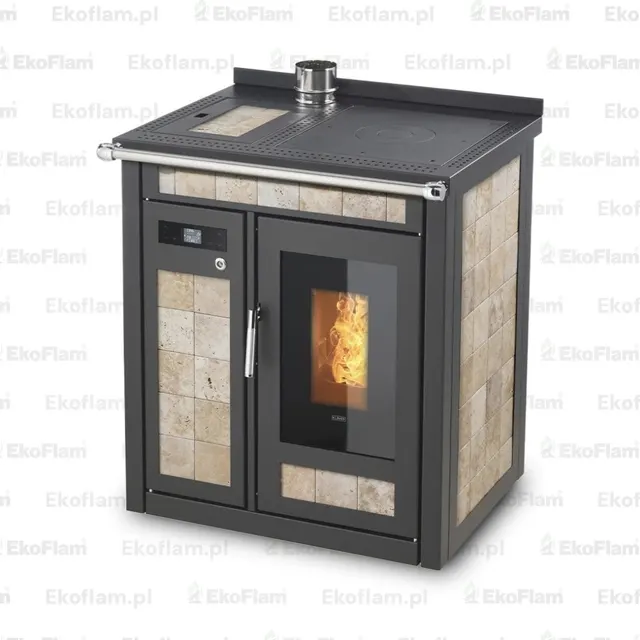 Kuchnia na pellet Klover Smart 80 Plus w ceramice marmur saxum