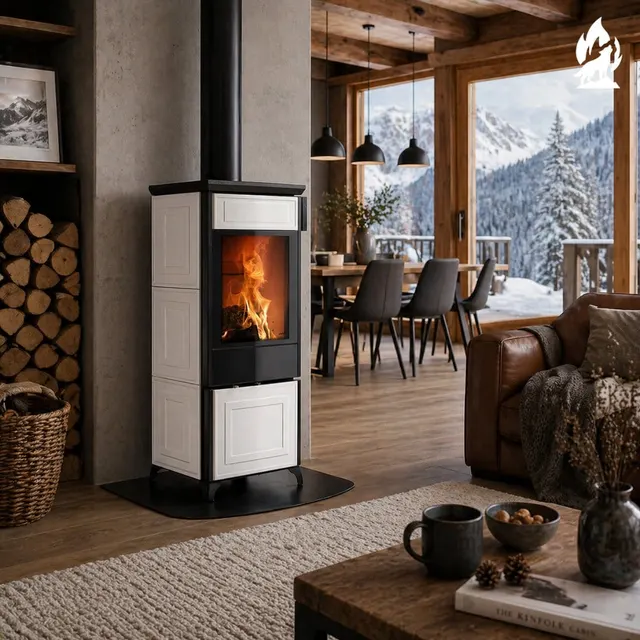 Wood-burning stove Nobis 8/10 Classic 200 Maiolica white