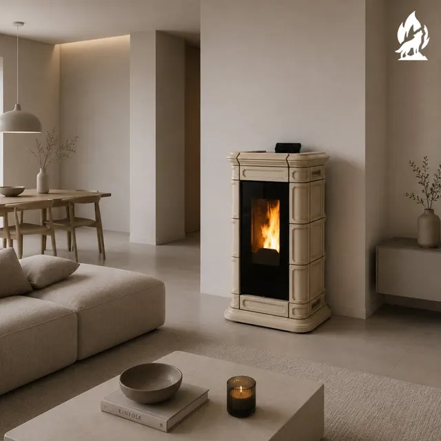 Pellet stove Thermorossi Saint Moritz PIDRA18 Maiolica beige