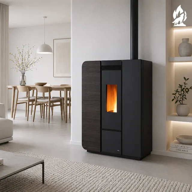 Pellet stove H17 Light wood black