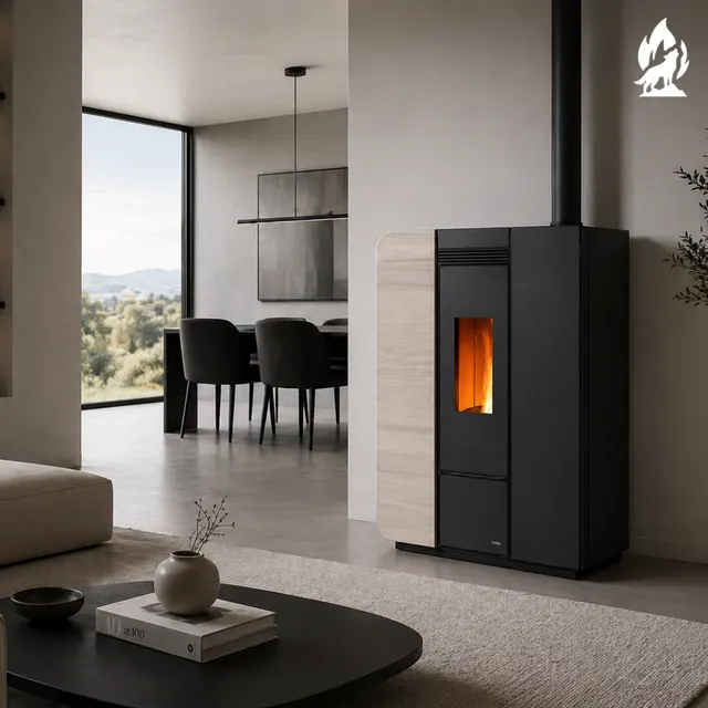 Pellet stove H17 Light wood white