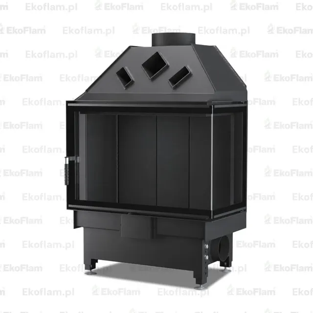 Wkład kominkowy na drewno Unico Dragon 4B XL slim prawy black