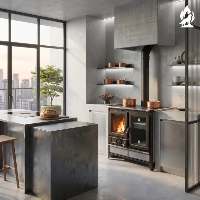 Wood-burning cooker Thermorossi Melissa stone