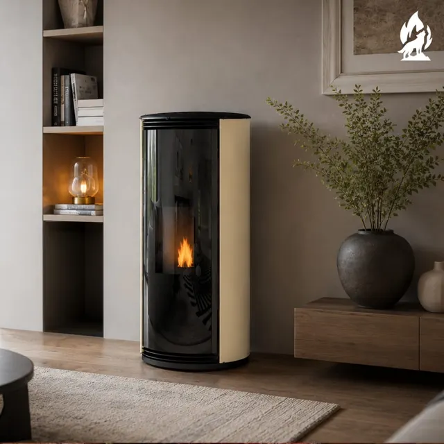 Pellet stove Moretti Design Trifolium Air glass beige