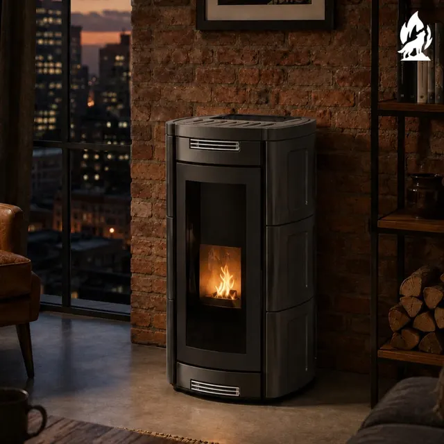 Wood-burning stove Moretti Design Aladino Wood black