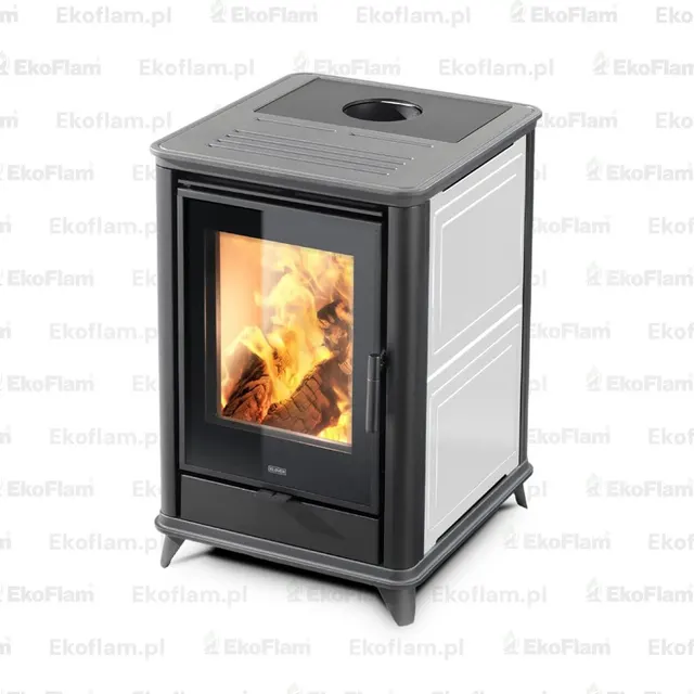 Wood-burning stove Klover Miss Wood Plus maiolica avorio