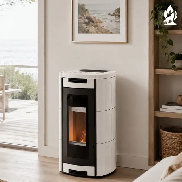 Wood-burning stove Moretti Design Aladino Wood white
