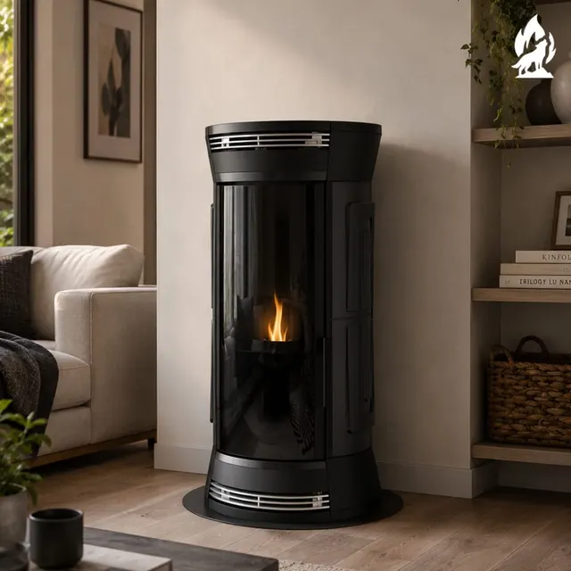 Wood-burning stove Moretti Design Clessidra Wood black