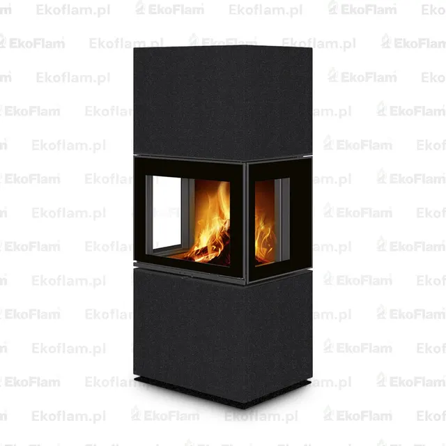 Kominek na drewno Romotop Lera C G ceramika 40100 w kolorze czarnym
