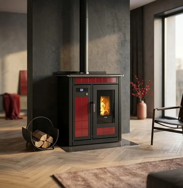 Pellet cooker Klover Smart 80 Plus Maiolica bordo
