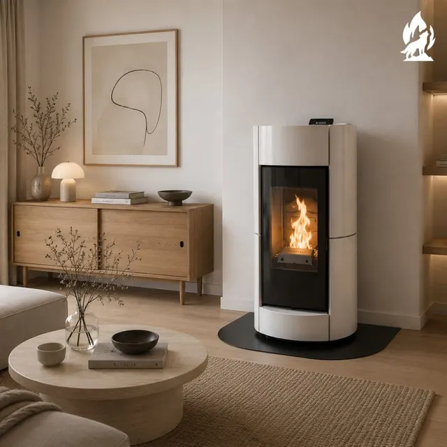 Pellet stove Thermorossi Chic Natural Plus Maiolica white