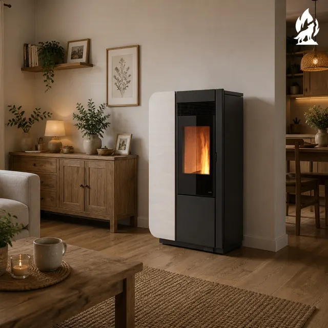 Pellet stove Nobis 12 Elena Style V wood white