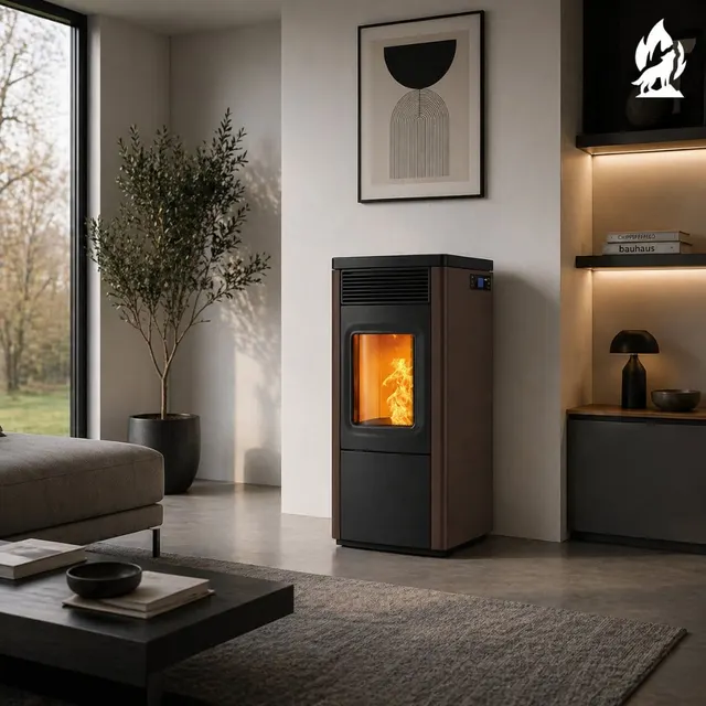 Pellet stove Nobis 6/9 N70 V steel bronze