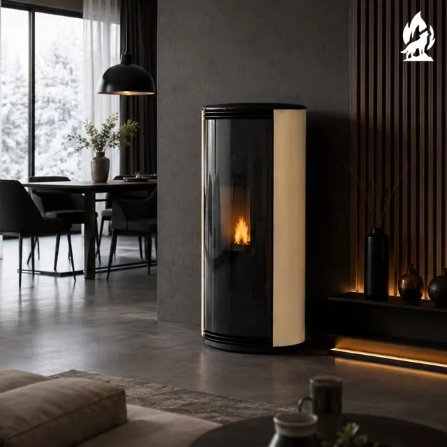 Pellet stove Moretti Design Trifolium Air glass beige