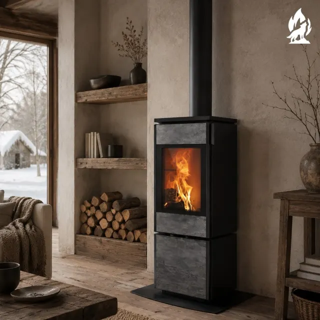 Wood-burning stove Nobis 8/10 Flat 700 gres dark