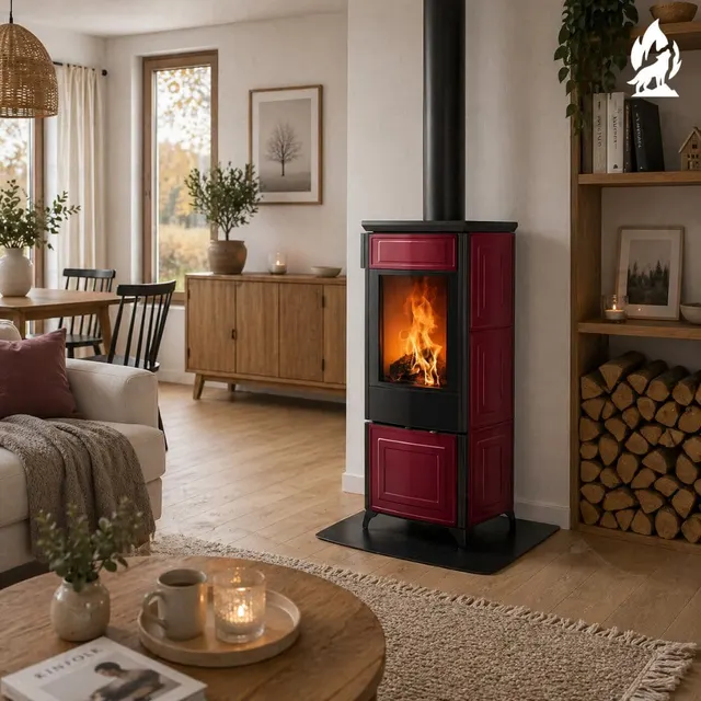 Wood-burning stove Nobis 8/10 Classic 200 Maiolica bordo