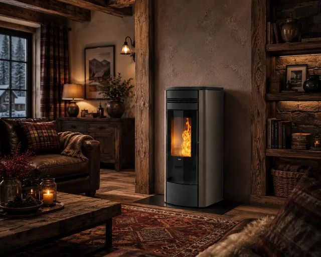 Pellet stove Klover Style 140 steel bronze