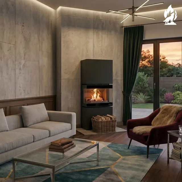 Wood-burning stove Thermorossi Trilogie steel black