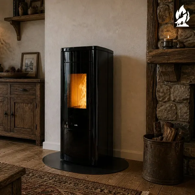 Pellet stove Nobis H14/17 Shape steel black