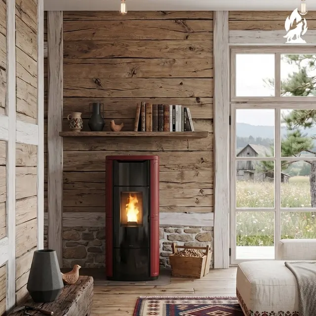 Pellet stove Nobis H20/25 Shape Maiolica bordo