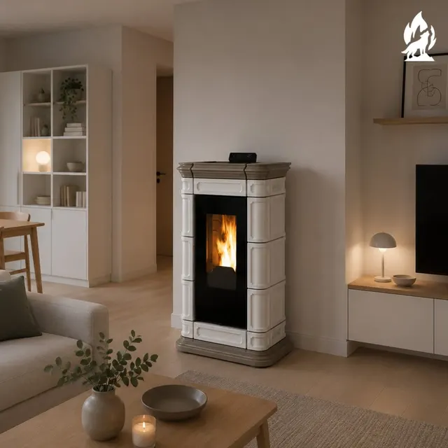 Pellet stove Thermorossi Saint Moritz Supreme Idra Maiolica turtledove